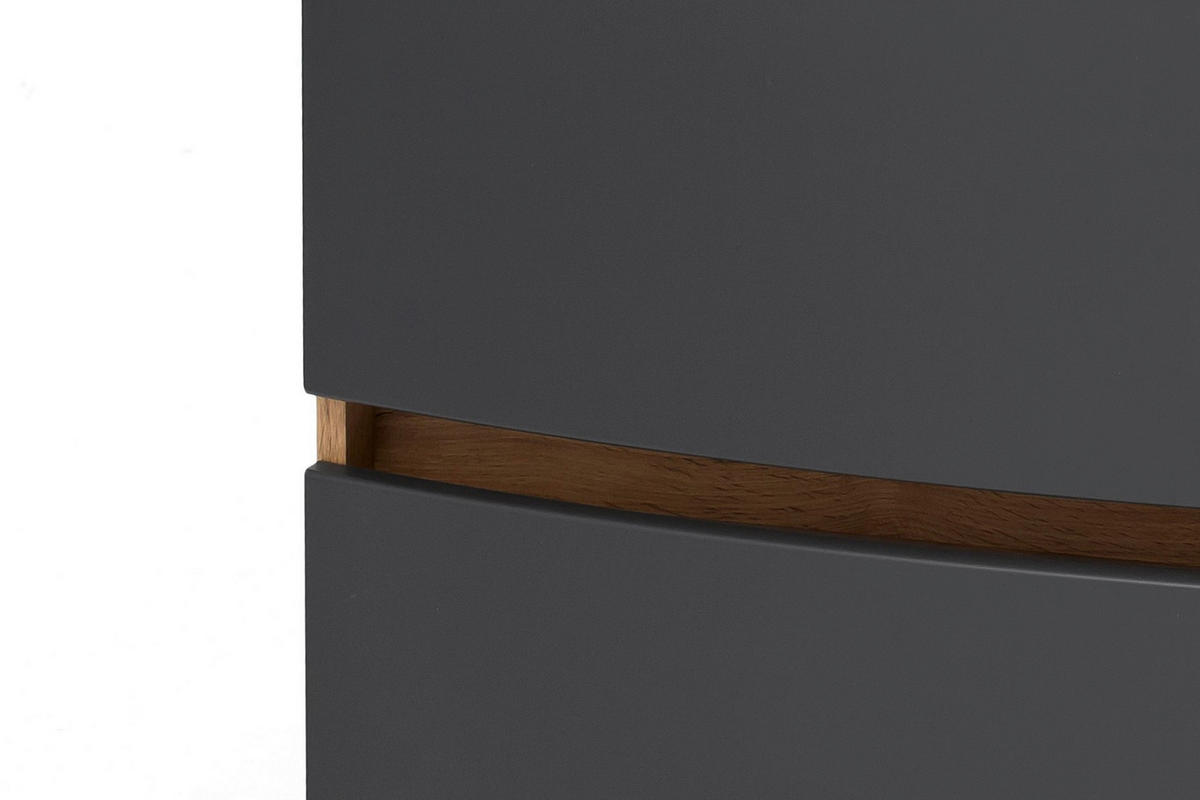 SKŘÍŇKA S UMYVADLEM, šedá, barvy dubu, 80 cm - šedá/bílá, Konvenční, kompozitní dřevo/sklo (80cm) - Held