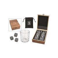 SET ČAŠA ZA VISKI  12 delova   - prozirna/braon, Osnovno, kamen/staklo (55/52/25cm)