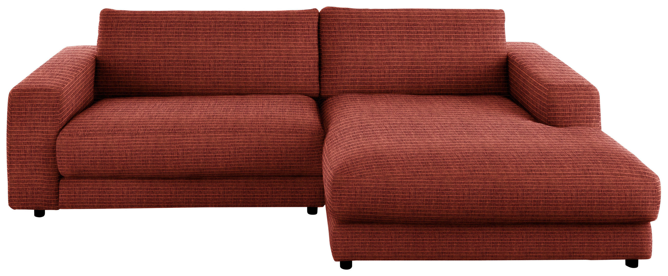ECKSOFA in Chenille Rostfarben  - Rostfarben/Schwarz, Design, Kunststoff/Textil (270/190cm) - Lomoco
