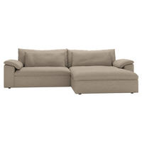 ECKSOFA Flachgewebe Naturfarben  - Schwarz/Naturfarben, Modern, Kunststoff/Textil (306/198cm) - Carryhome