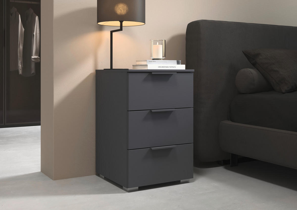 NACHTSCHRANK 40/61/42 cm  - Alufarben/Grau, MODERN, Holzwerkstoff (40/61/42cm) - Rauch Möbel