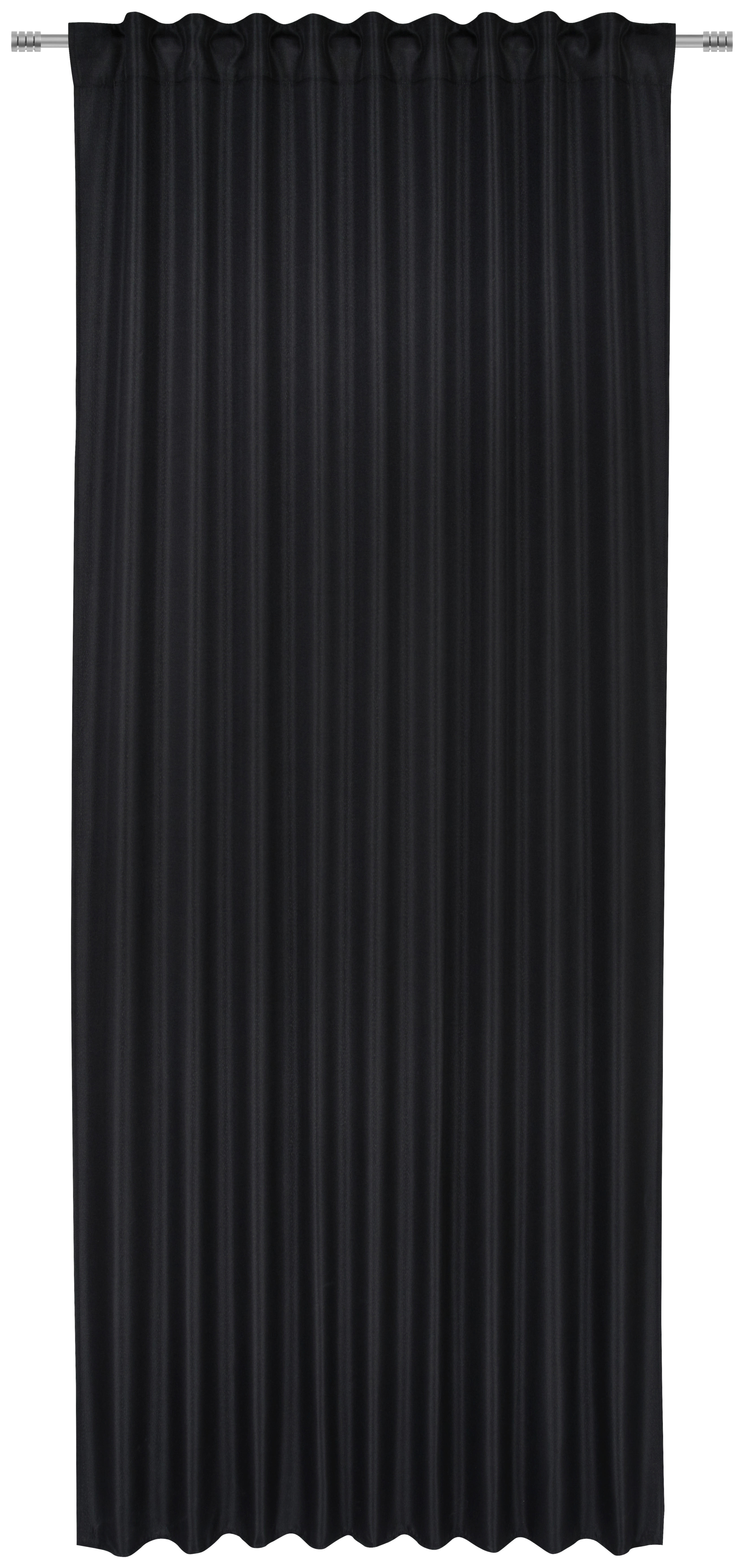 HOTOVÝ ZÁVĚS, neprůsvitné, 140/245 cm - černá, Konvenční, textil (140/245cm) - Boxxx