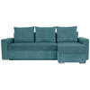 ECKSOFA in Cord, Mikrofaser Graublau  - Chromfarben/Graublau, Design, Kunststoff/Textil (239/141cm) - Livetastic