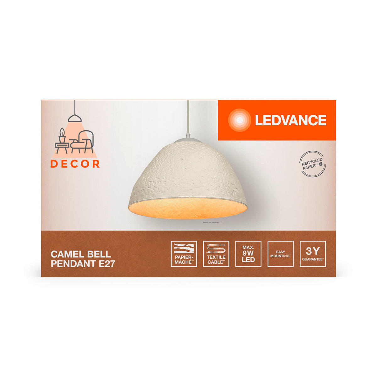 PENDELLEUCHTE 37,5/169 cm  - KONVENTIONELL, Papier/Metall (37,5/169cm) - Ledvance