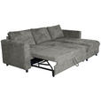 ECKSOFA in Flachgewebe Grau  - Schwarz/Grau, KONVENTIONELL, Textil/Metall (252/162cm) - Carryhome