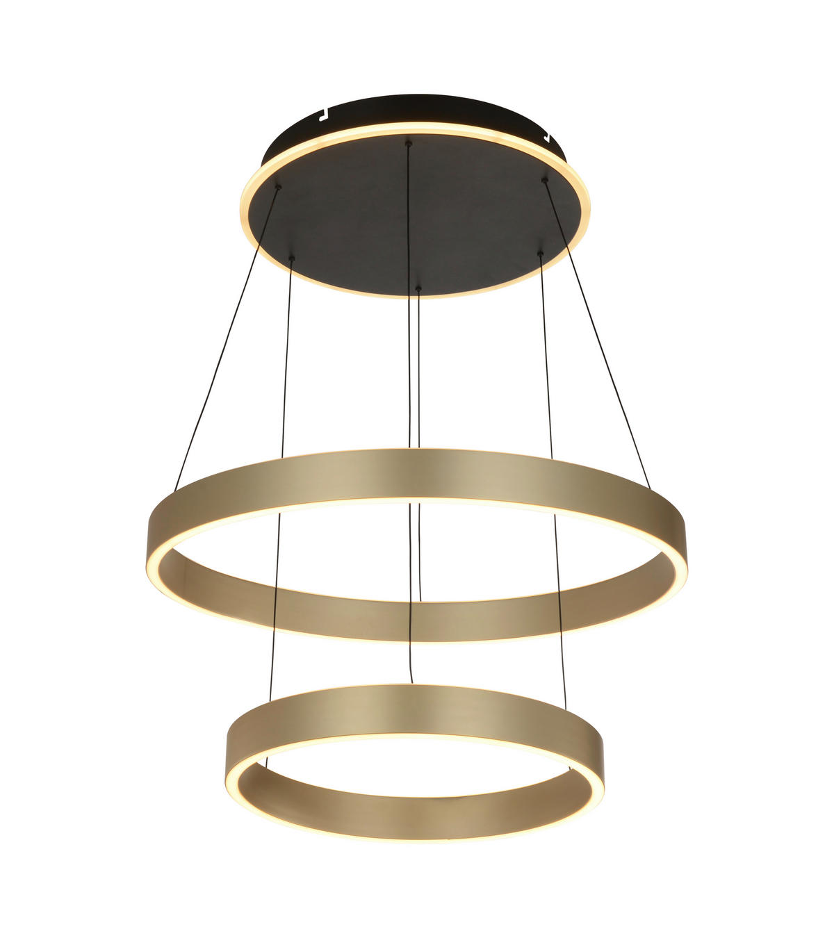 LED-HÄNGELEUCHTE 60/150 cm  - Goldfarben/Schwarz, Design, Kunststoff/Metall (60/150cm)