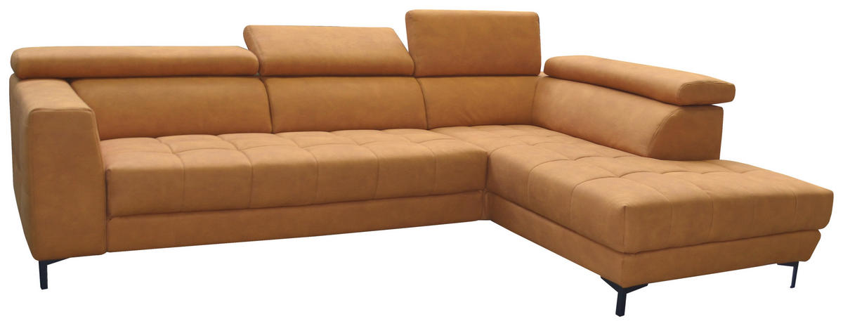 SAROKGARNITÚRA textil sárga  - sárga/fekete, Basics, textil/fém (293/201cm) - Xora