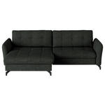 ECKSOFA in Flachgewebe, Leinenoptik Anthrazit  170/242 cm  - Anthrazit/Schwarz, Design, Textil/Metall (170/242cm) - Xora