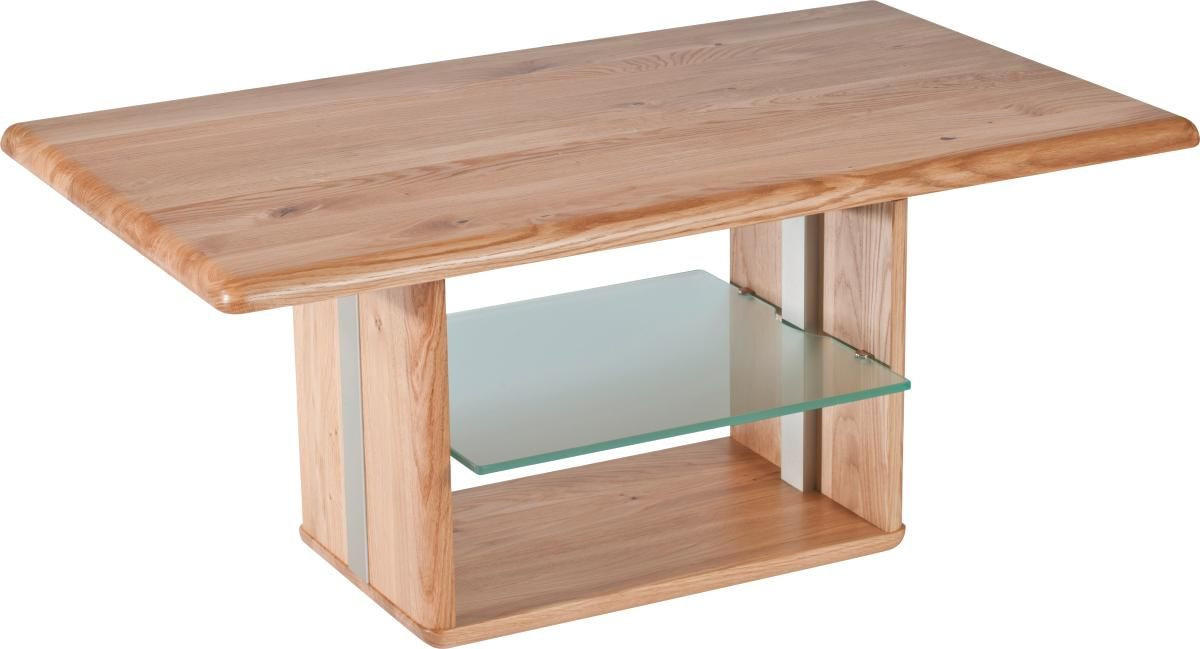 COUCHTISCH in Holz, Glas 110/65/50-69 cm  - Buchefarben, KONVENTIONELL, Glas/Holz (110/65/50-69cm) - Linea Natura