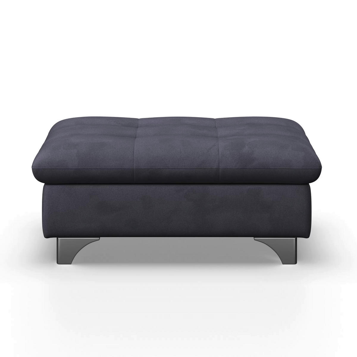 HOCKER Chenille Dunkelblau  - Chromfarben/Dunkelblau, KONVENTIONELL, Textil/Metall (108/46/108cm) - Livetastic