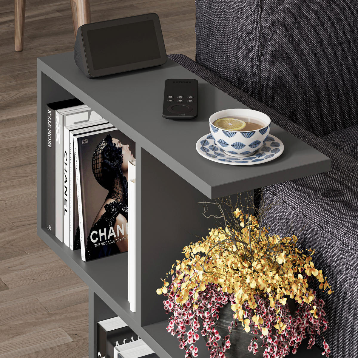 BEISTELLTISCH in Holzwerkstoff 60/20/60 cm  - Anthrazit, Design, Holzwerkstoff (60/20/60cm) - Livetastic