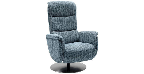 RELAXSESSEL in Textil Dunkelblau - Edelstahlfarben/Dunkelblau, Design, Textil/Metall (71/112/83cm) - Dieter Knoll
