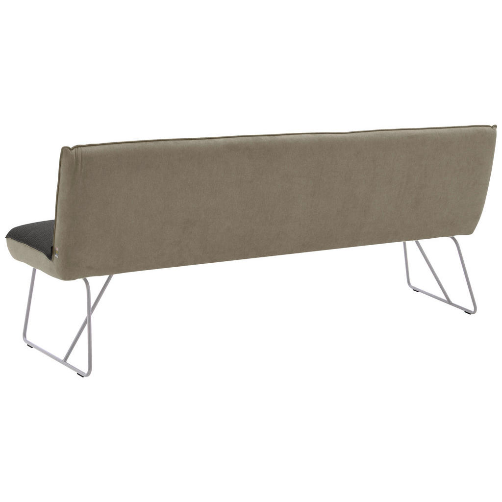 Thumbnail - Dieter Knoll Sitzbank, Anthrazit, Edelstahl, Greige, Metall, Textil, 2-3-Sitzer, 218x89x68 cm, Fußauswahl, Lederauswahl,...