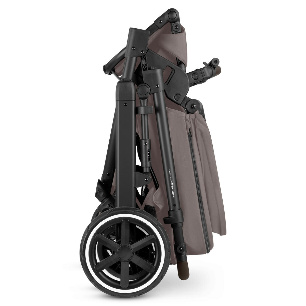 KINDERWAGENSET Salsa 5 Air Starter Set  - Graubraun/Schwarz, Basics, Textil/Metall (95.5/63/107,5cm) - ABC Design