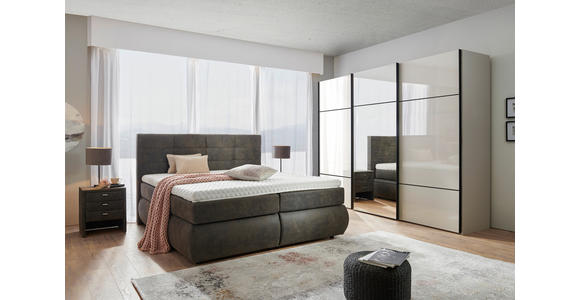 SCHWEBETÜRENSCHRANK  in Champagner  - Champagner/Schwarz, KONVENTIONELL, Glas/Holzwerkstoff (271/223/68cm) - Novel