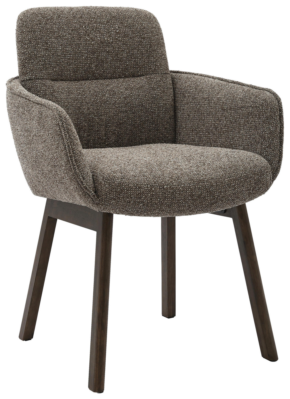 ARMLEHNSTUHL  in Struktur  - Dunkelbraun/Grau, MODERN, Holz/Textil (61/88/59cm) - MID.YOU