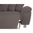 ECKSOFA inkl. Funktionen Anthrazit Cord  - Anthrazit/Silberfarben, Design, Textil/Metall (226/257cm) - Xora
