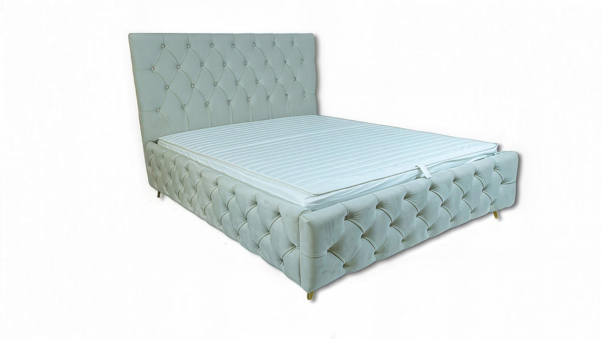 Pat 160x200 Cm, crem - auriu/crem, Modern, textil (215/177/120cm) - Voleo