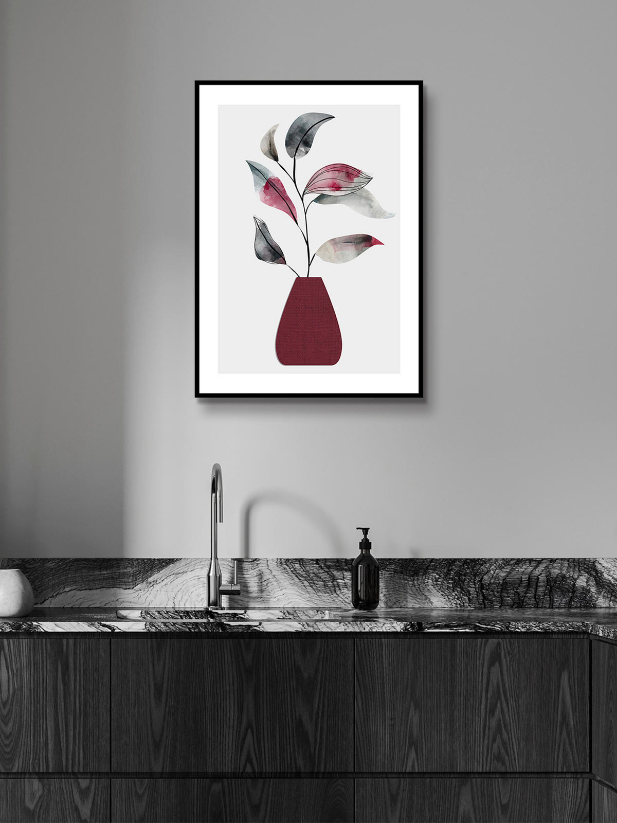 KUNSTDRUCK 50/70 cm  - Multicolor/Schwarz, KONVENTIONELL, Holzwerkstoff/Textil (50/70cm) - Monee