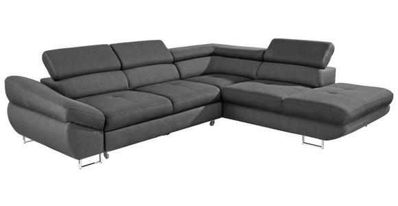 ECKSOFA  in Webstoff Dunkelgrau  280/235 cm  - Dunkelgrau, Design, Textil/Metall (280/235cm) - Hom`in