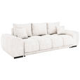 BIGSOFA Chenille Creme  - Creme/Schwarz, KONVENTIONELL, Kunststoff/Textil (266/89/104cm) - Carryhome
