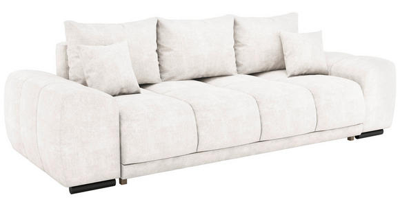 BIGSOFA Chenille Creme  - Creme/Schwarz, KONVENTIONELL, Kunststoff/Textil (266/89/104cm) - Carryhome