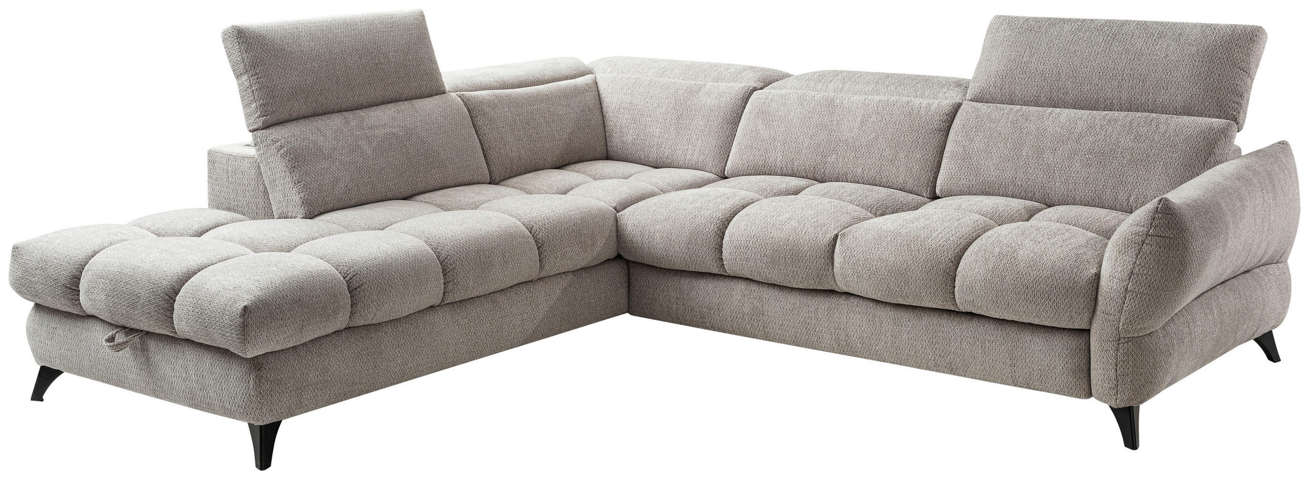 HÖRNSOFFA i cappuccino  - cappuccino/svart, Design, metall/textil (234/263cm) - Stylife