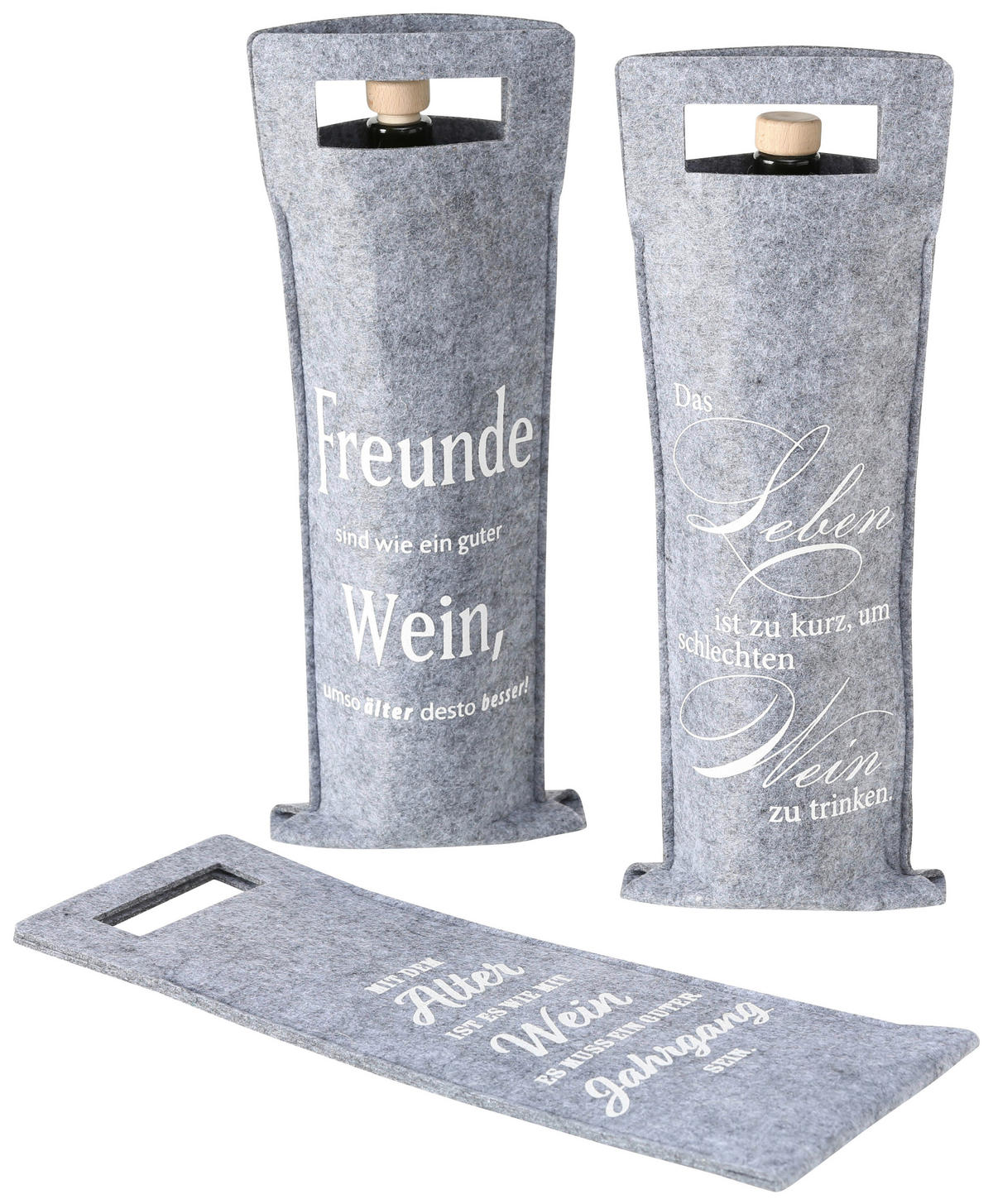 GESCHENKTASCHE  - Weiß/Grau, Basics, Textil (41cm)