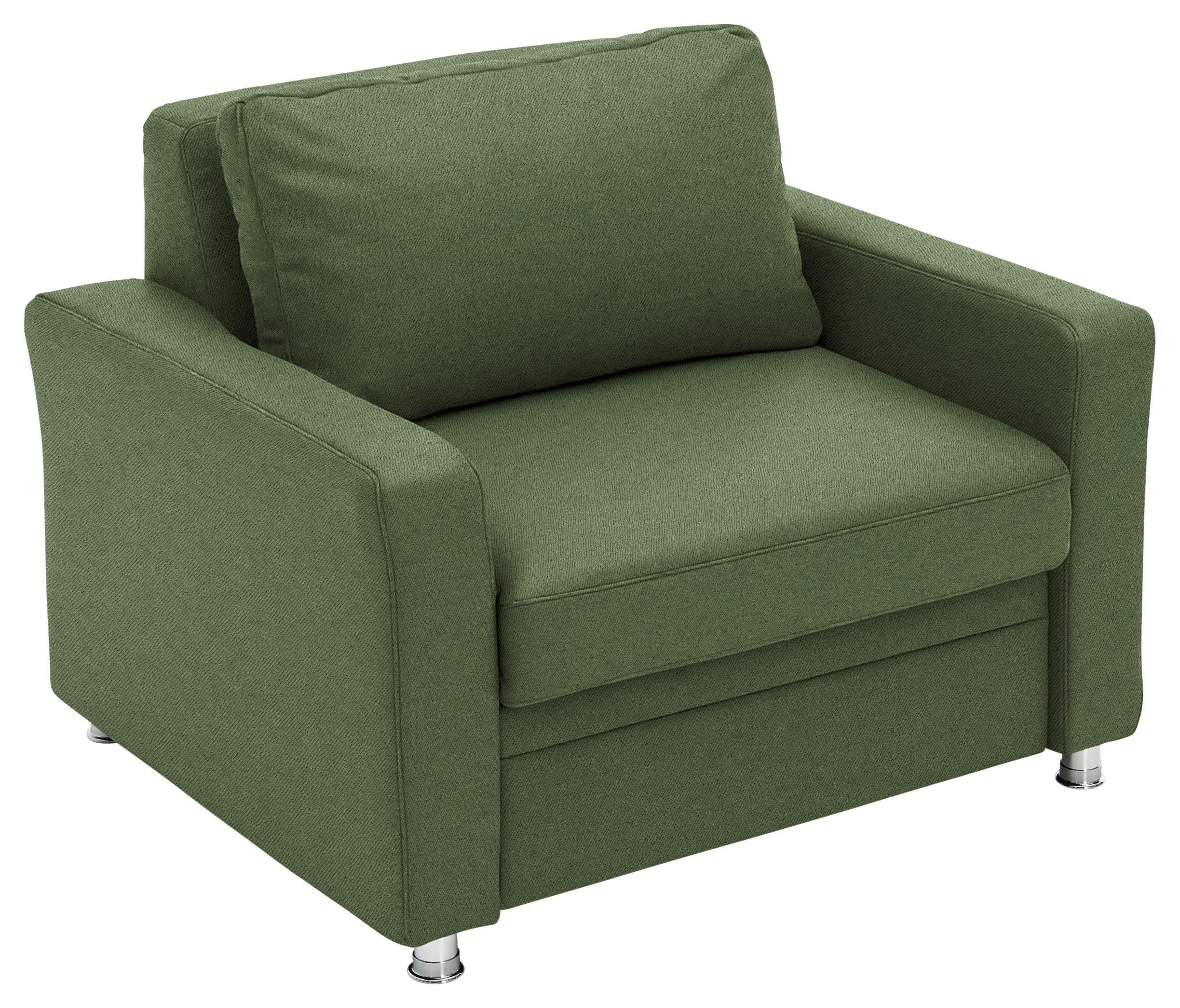 SCHLAFSESSEL Chenille Grün  - Alufarben/Grün, Konventionell, Textil/Metall (106/90/100cm) - Beldomo Style