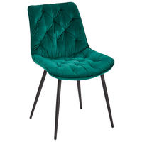 STUHL  in Eisen Samt Holz, Metall, Textil  - Schwarz/Grün, MODERN, Holz/Textil (52/85/59cm) - Livetastic