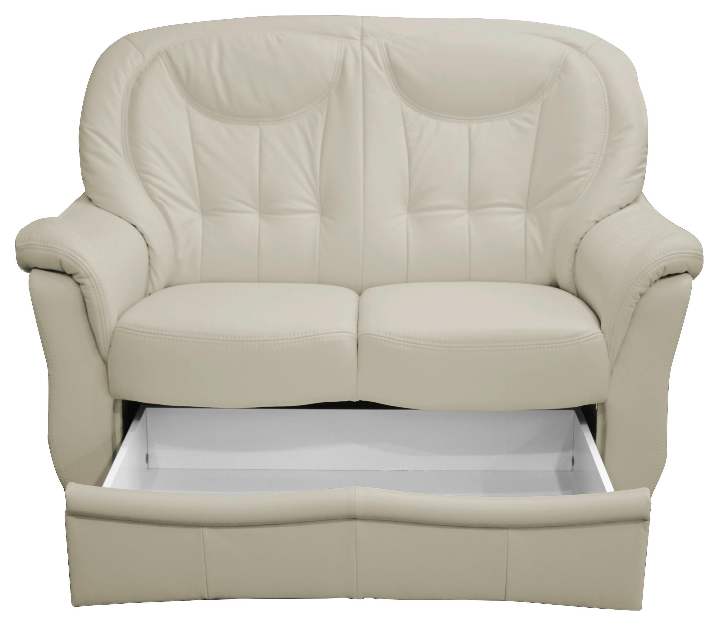 ÜLŐGARNITÚRA bőr bézs  - bézs/fekete, Basics, műanyag/bőr (156/104/98cm) - Andante