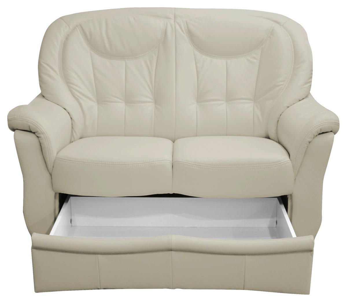 ÜLŐGARNITÚRA bőr bézs  - bézs/fekete, Basics, műanyag/bőr (156/104/98cm) - Andante