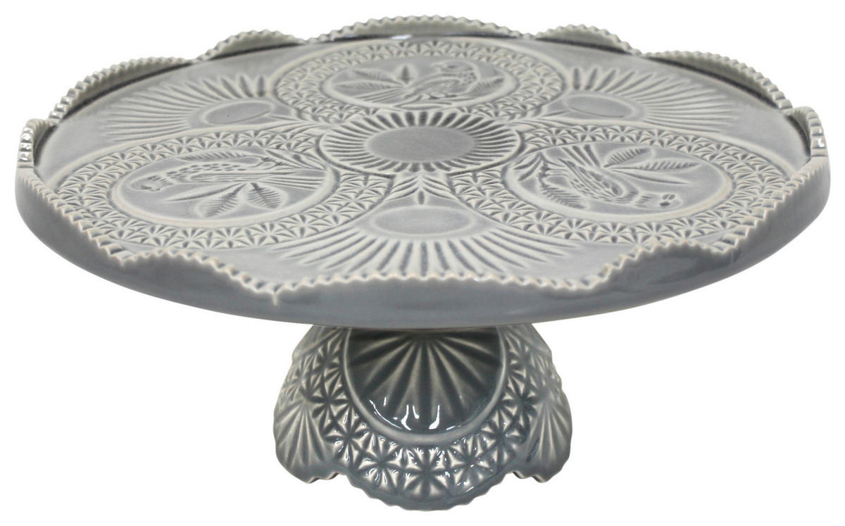 TORTENPLATTE CRISTAL 30/14 cm  - Hellgrau, Basics, Keramik (30/14cm) - Costa Nova