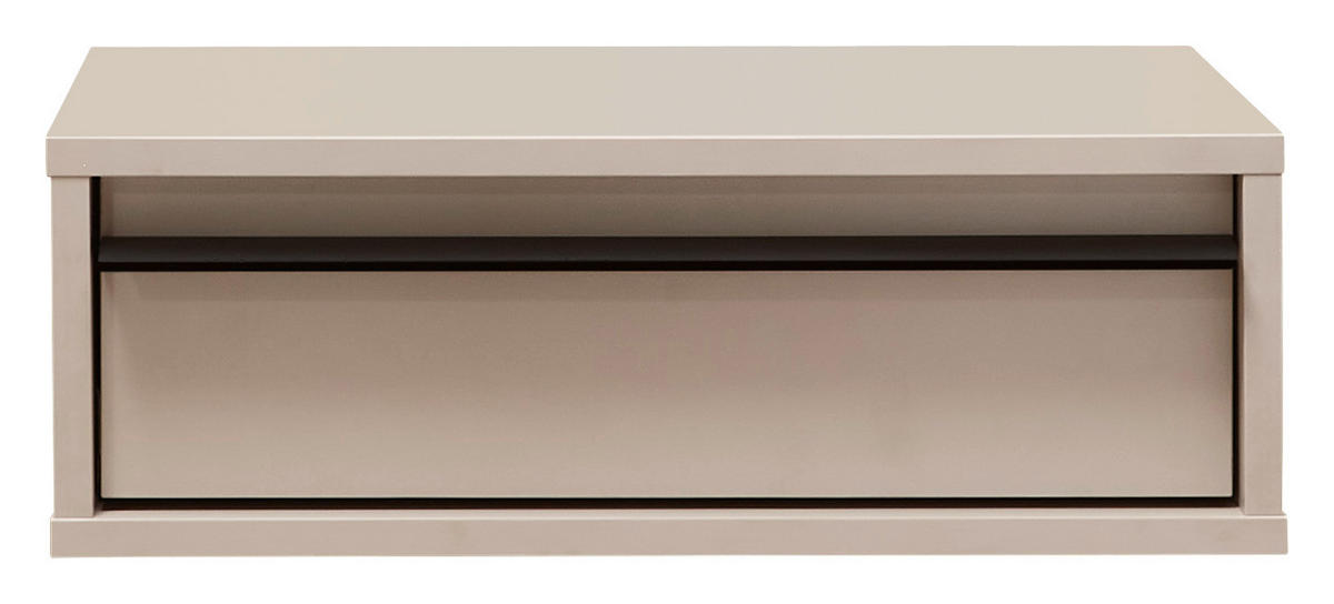 NACHTSCHRANK 50/17/34 cm  - Kaschmir/Schwarz, KONVENTIONELL, Holzwerkstoff/Metall (50/17/34cm) - Chameo