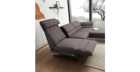 ECKSOFA  in Flachgewebe Greige  279-327/176-217 cm  - Greige/Schwarz, Design, Textil/Metall (279-327/176-217cm) - Dieter Knoll