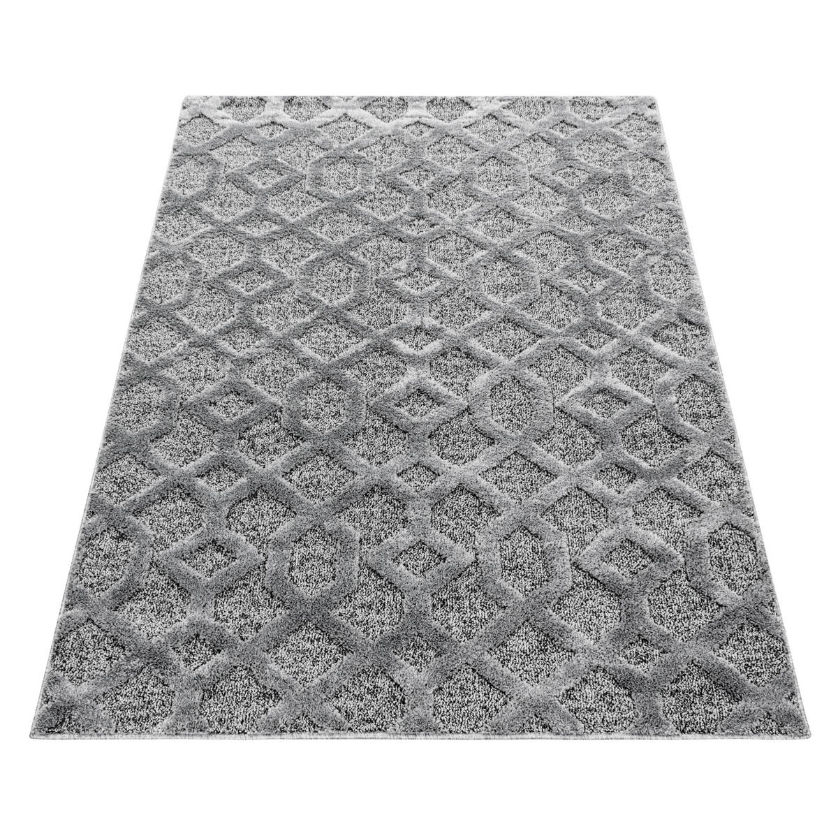 VÄVD MATTA 120/170 cm Pisa 4702 grau  - grå, Klassisk, textil (120/170cm)