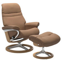 RELAXSESSELSET in Leder Hellbraun  - Hellbraun/Eichefarben, KONVENTIONELL, Leder/Holz (83/105/74cm) - Stressless