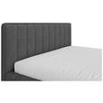 POLSTERBETT gepolstertes Kopfteil, Lattenrost, Bettkasten Anthrazit 180/200 cm  - Anthrazit/Schwarz, Design, Holz/Textil (180/200cm) - Carryhome