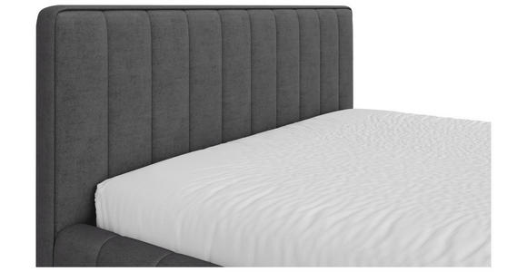 POLSTERBETT gepolstertes Kopfteil, Lattenrost, Bettkasten Anthrazit 180/200 cm  - Anthrazit/Schwarz, Design, Holz/Textil (180/200cm) - Carryhome
