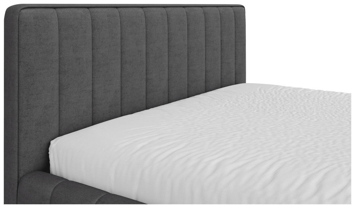 POLSTERBETT 180/200 cm  Anthrazit  - Anthrazit/Schwarz, Design, Holz/Textil (180/200cm) - Carryhome