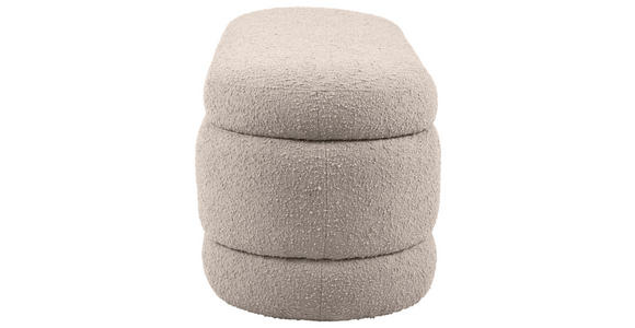 HOCKERBANK 130/48,5/47 cm Bouclé Creme Kiefer Sperrholz  - Creme, Trend, Holz/Textil (130/48,5/47cm) - Xora