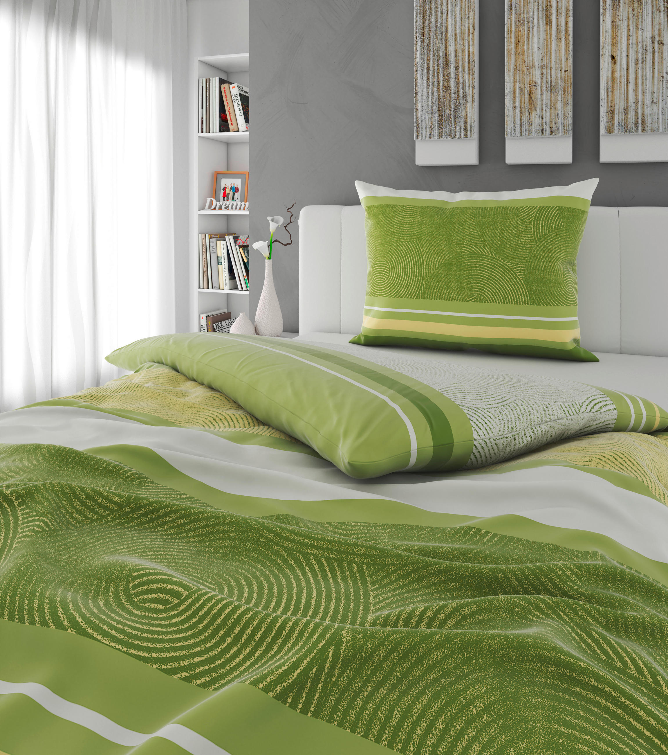 BETTWÄSCHE CUBY Satin 140/200 cm  - Grün, KONVENTIONELL, Textil (140/200cm) - Esposa