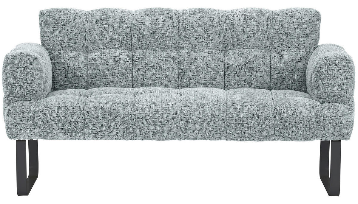 SITZBANK 176/91/78 cm Chenille Mintgrün Metall  - Schwarz/Mintgrün, Design, Textil/Metall (176/91/78cm) - Novel