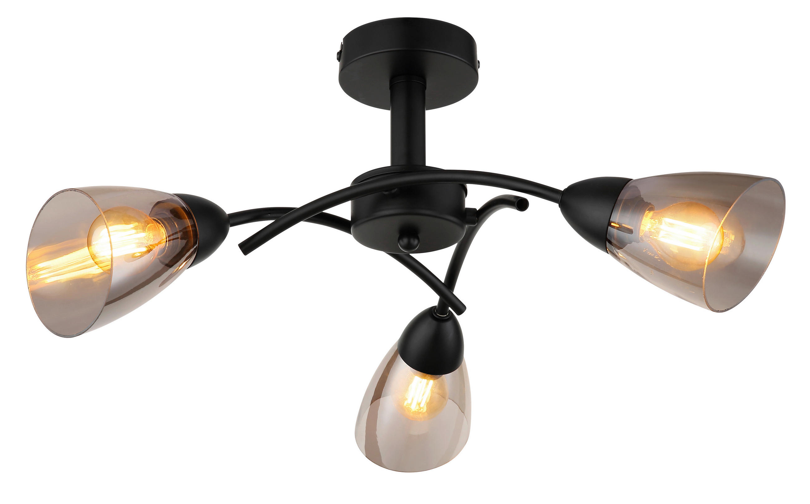 DECKENLEUCHTE Paula 52/24 cm  - Schwarz, Design, Glas/Metall (52/24cm) - Globo