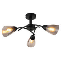 DECKENLEUCHTE Paula 52/24 cm  - Schwarz, Design, Glas/Metall (52/24cm) - Globo
