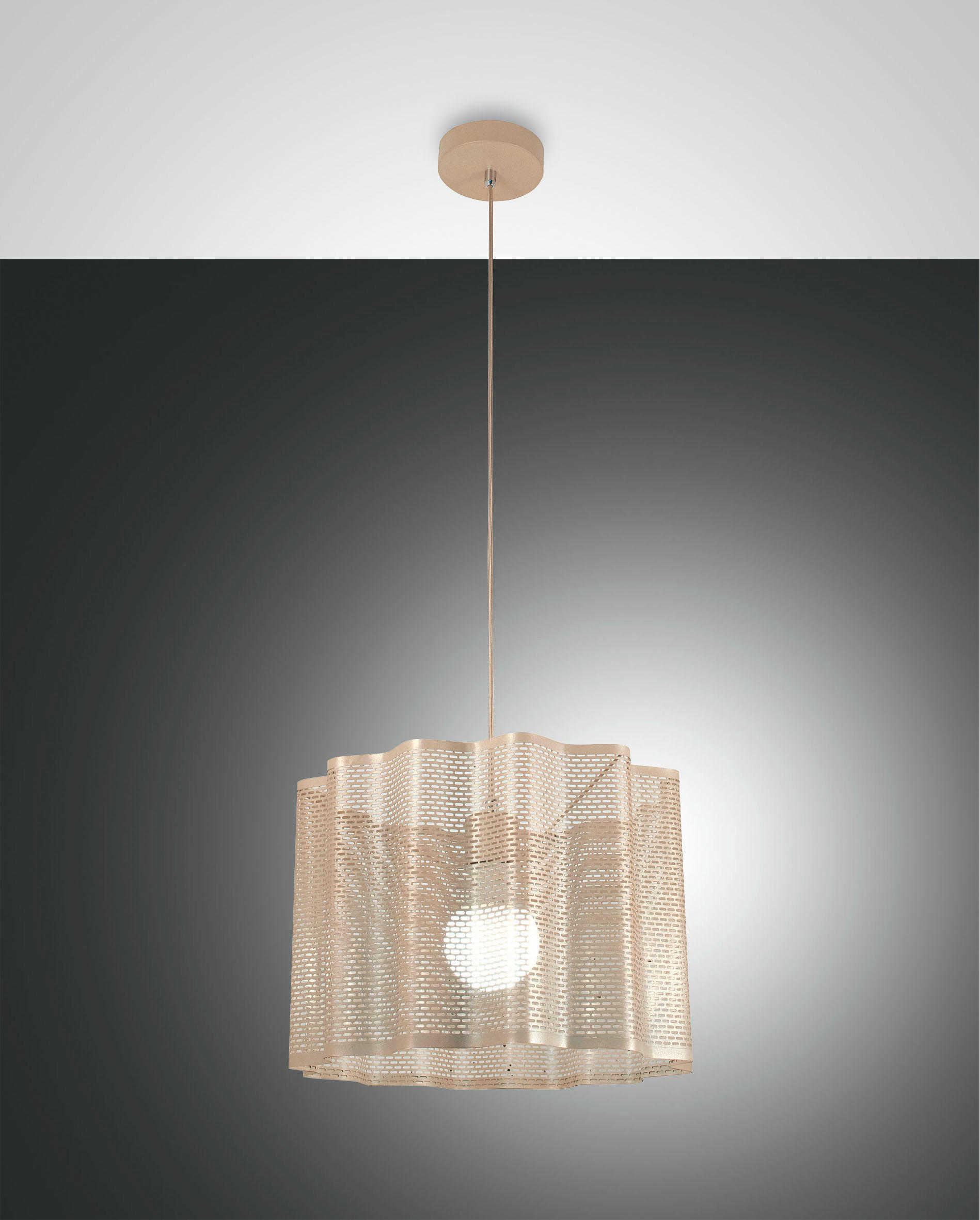 HÄNGELEUCHTE Glicine 40/200 cm   - Goldfarben, Design, Metall (40/200cm) - Fabas Luce