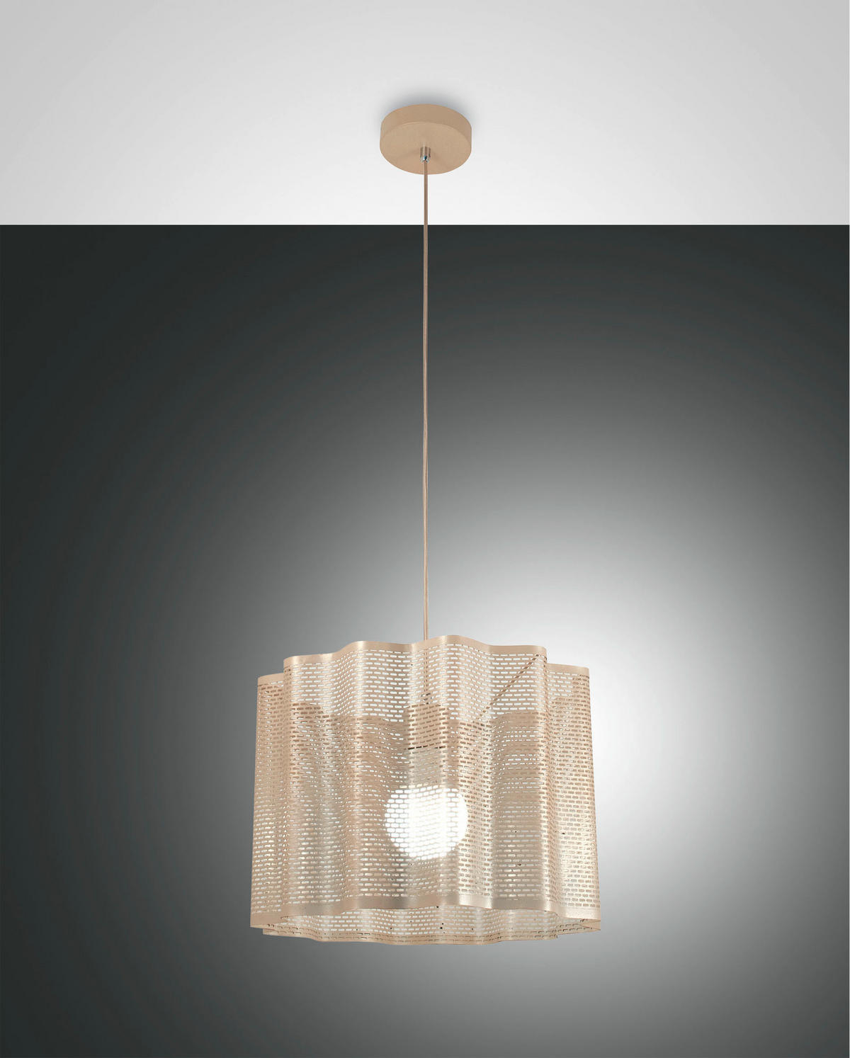 HÄNGELEUCHTE Glicine 40/200 cm   - Goldfarben, Design, Metall (40/200cm) - Fabas Luce