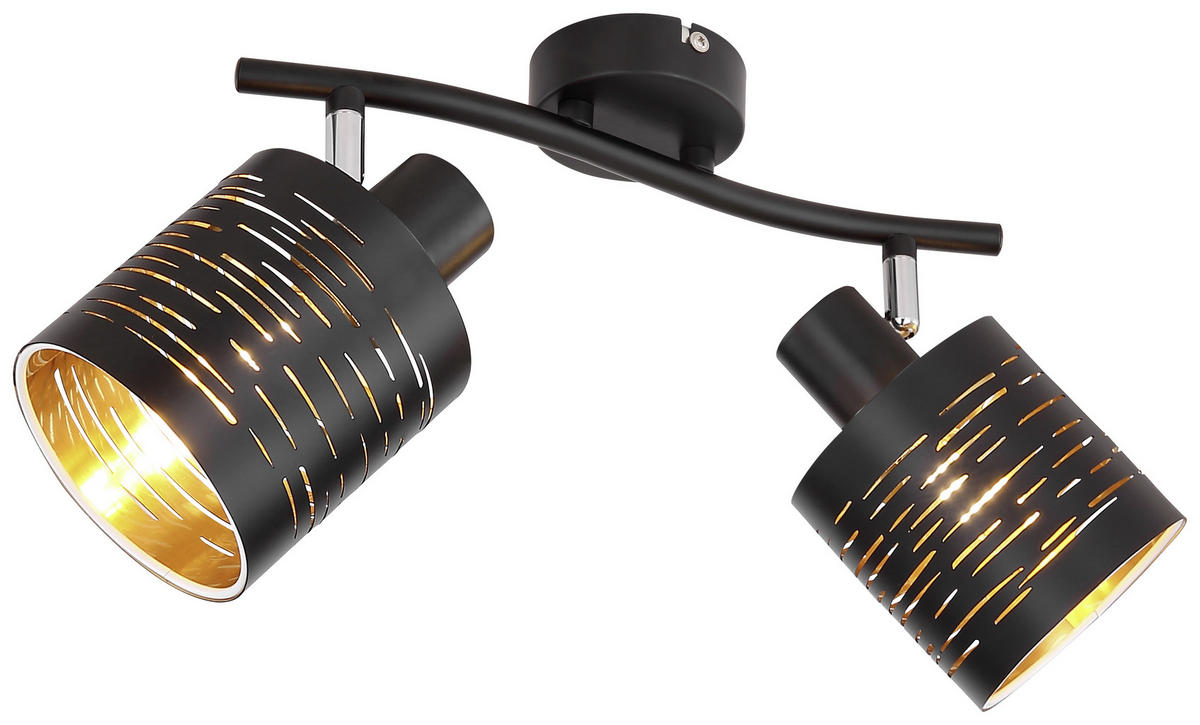SPOTLIGHT Tunno 29,6/10/16 cm   - svart/guldfärgad, Design, metall/plast (29,6/10/16cm) - Globo
