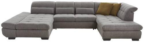 WOHNLANDSCHAFT in Mikrofaser Blau, Grau  - Blau/Schwarz, Design, Textil/Metall (204/350/211cm) - Xora