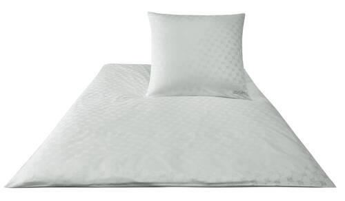 POVLEČENÍ, žakár, makosatén, barvy stříbra, světle šedá, 155/220 cm - barvy stříbra/světle šedá, Basics, textil (155/220cm) - Joop!